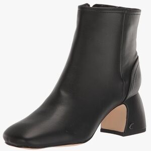 Sam Edelman Black Heeled Ankle Boots Women's Ozzie Square-Toe Dress Booties